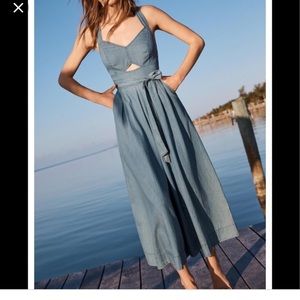 Anthropologie denim jumpsuit.
